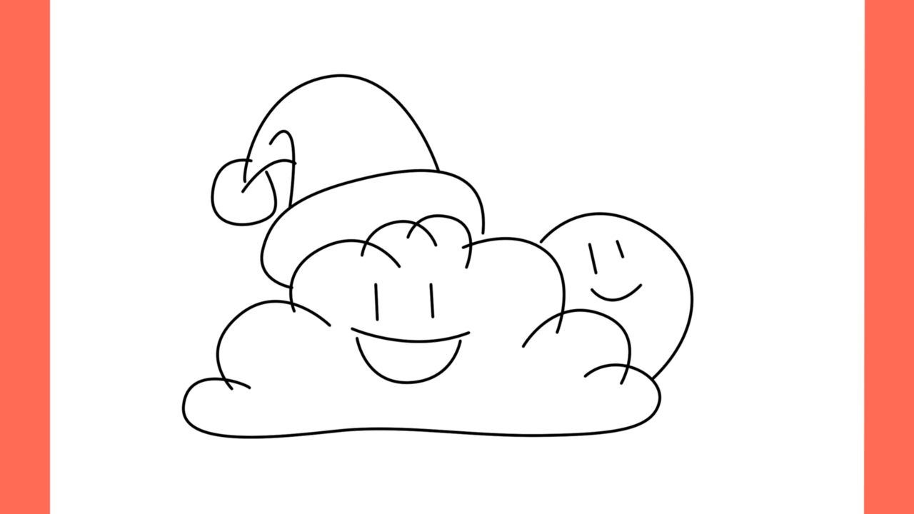 1Tutoriel de dessin 130 Comment dessiner un nuage avec un bonnet de Père Noël (10)