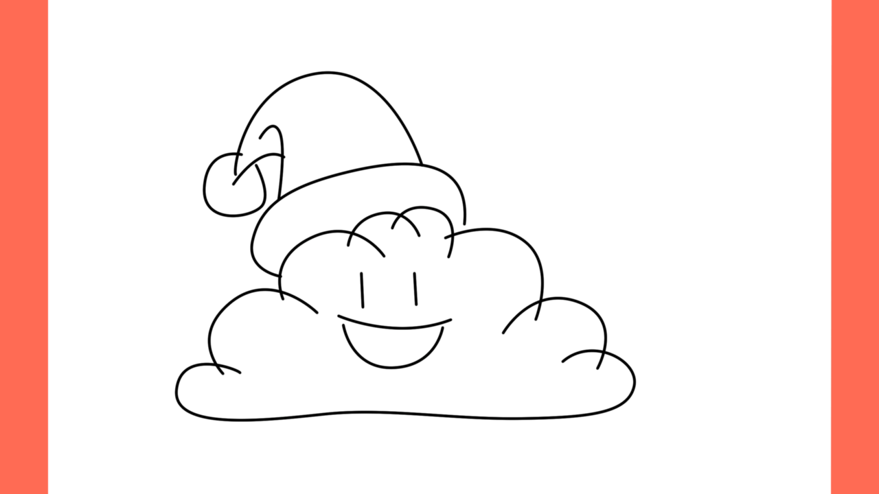 1Tutoriel de dessin 130 Comment dessiner un nuage avec un bonnet de Père Noël (8)