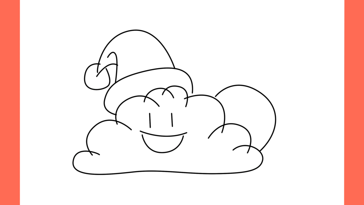 1Tutoriel de dessin 130 Comment dessiner un nuage avec un bonnet de Père Noël (9)