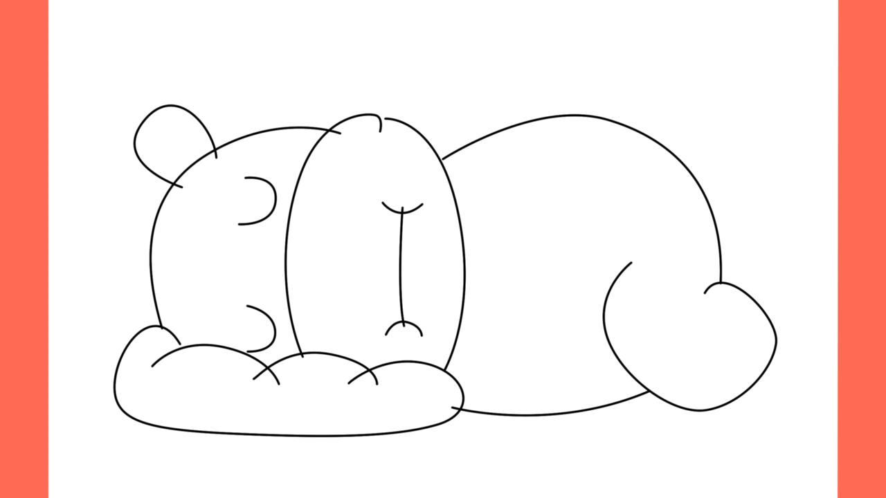 Tutoriel de dessin 106 Comment dessiner un hippopotame endormi (8)