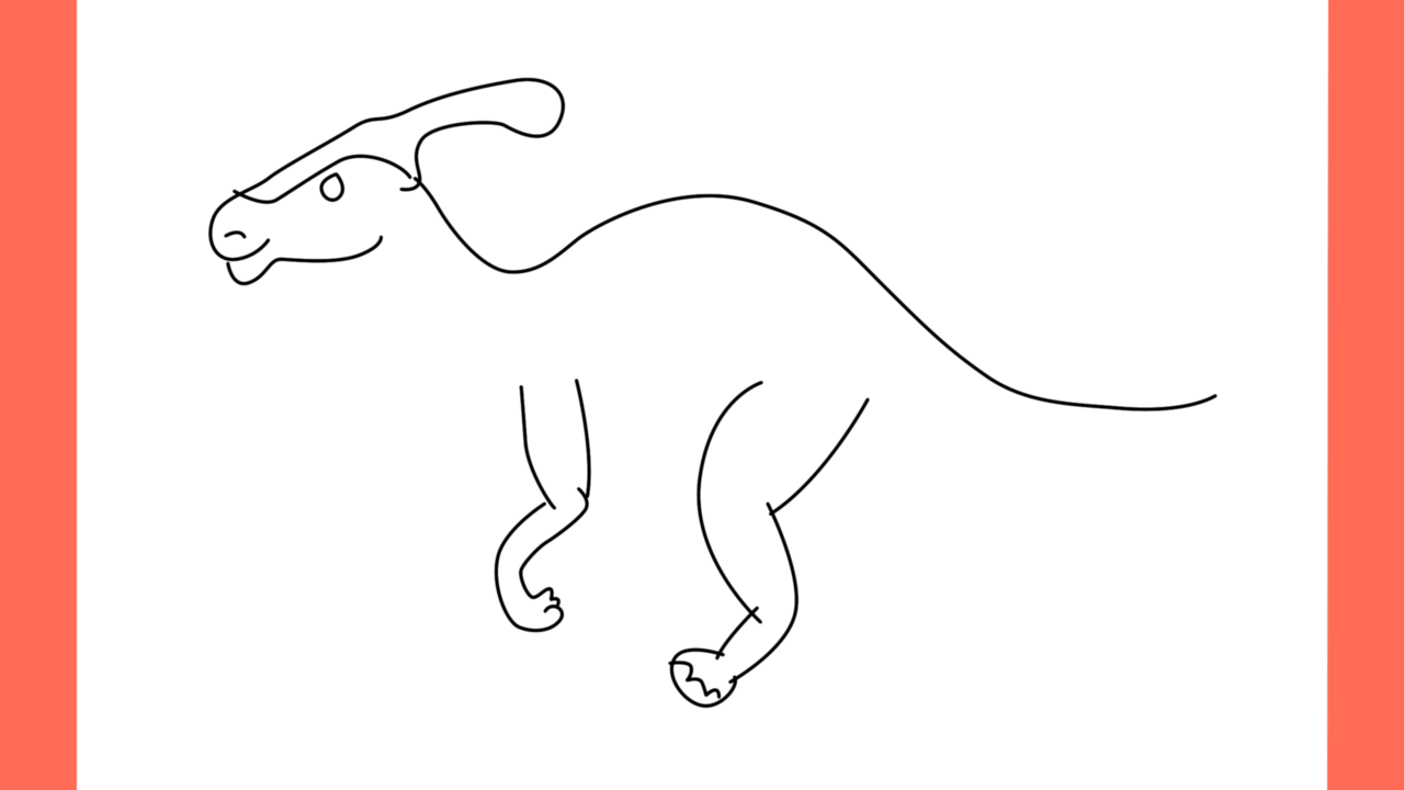 Tutoriel de dessin 125 Comment dessiner un Parasaurolophus (4)