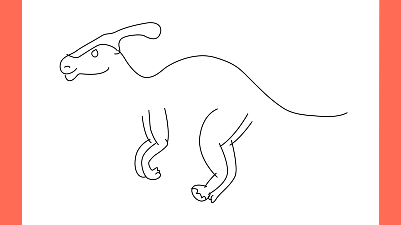 Tutoriel de dessin 125 Comment dessiner un Parasaurolophus (5)