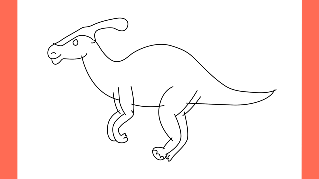 Tutoriel de dessin 125 Comment dessiner un Parasaurolophus (6)