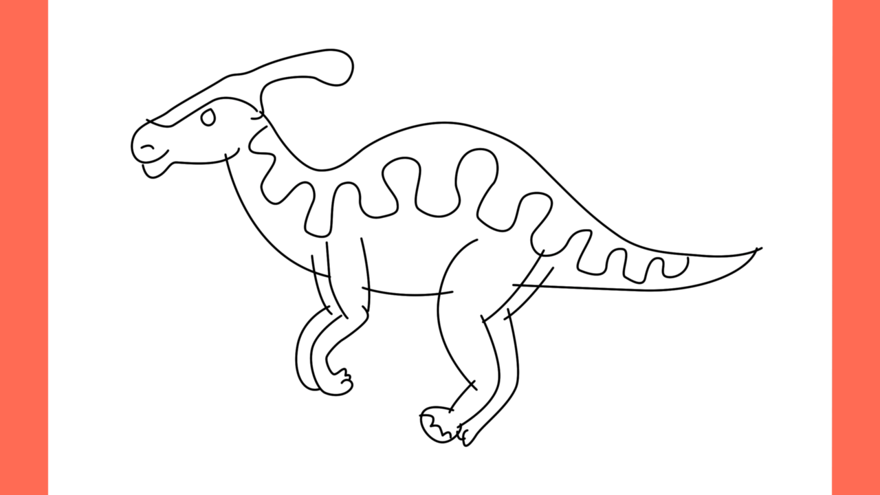 Tutoriel de dessin 125 Comment dessiner un Parasaurolophus (7)