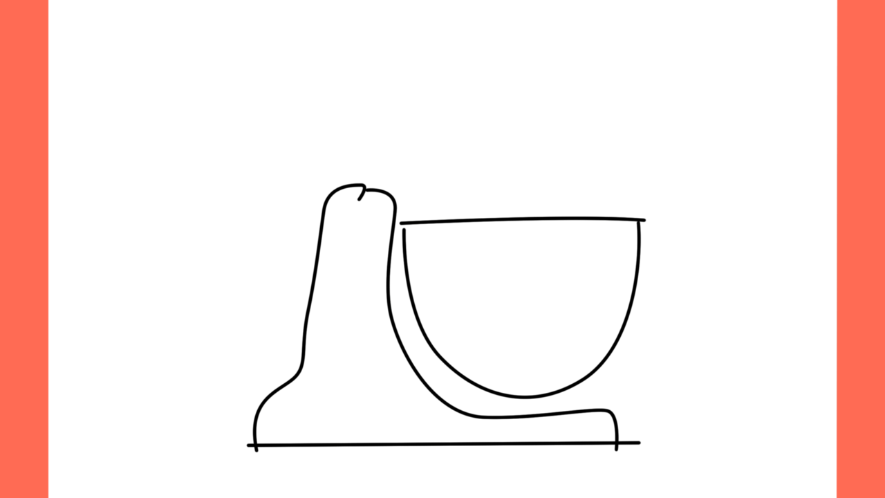 Tutoriel de dessin 129 Comment dessiner un stand mixer (batteur sur socle) (3)