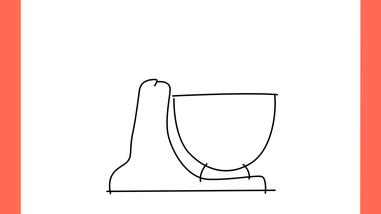Tutoriel de dessin 129 Comment dessiner un stand mixer (batteur sur socle) (4)
