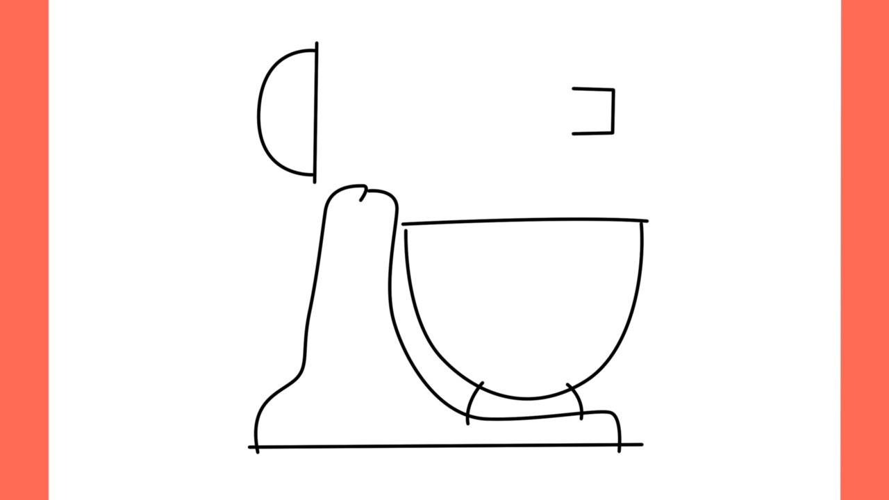 Tutoriel de dessin 129 Comment dessiner un stand mixer (batteur sur socle) (5)