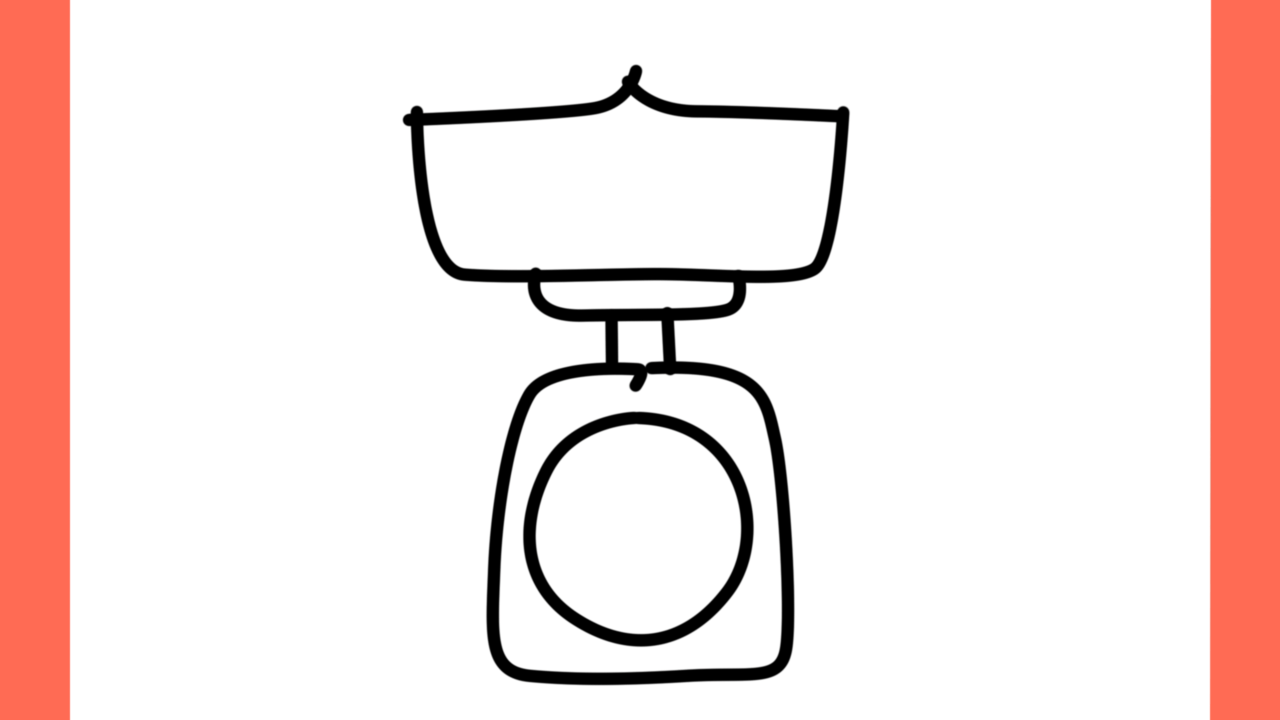 Tutoriel de dessin 131 Comment dessiner une balance de cuisine (6)