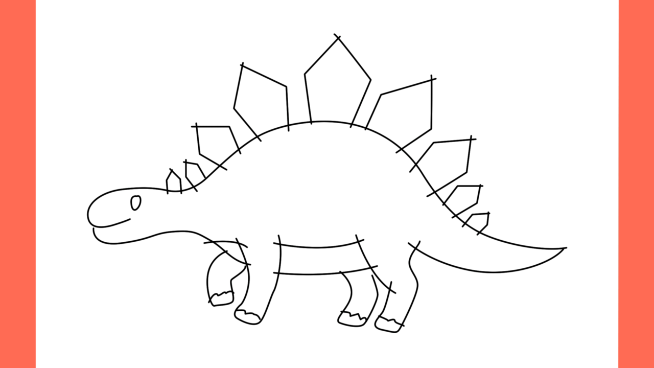 Tutoriel de dessin 133 Comment dessiner un Stegosaurus (10)