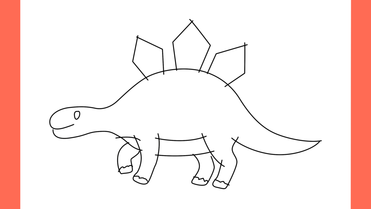Tutoriel de dessin 133 Comment dessiner un Stegosaurus (8)
