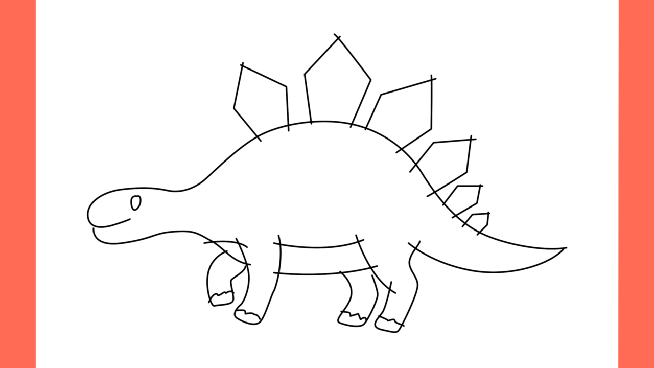Tutoriel de dessin 133 Comment dessiner un Stegosaurus (9)