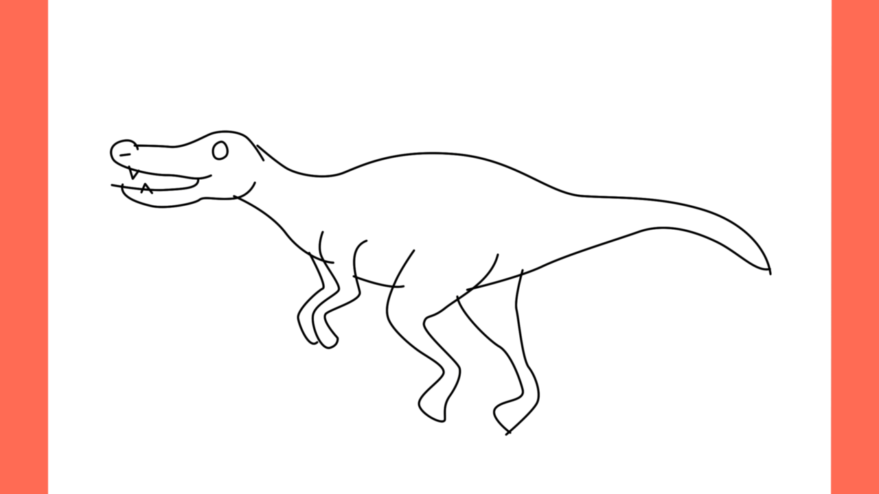 Tutoriel de dessin 134 Comment dessiner un Spinosaurus (7)