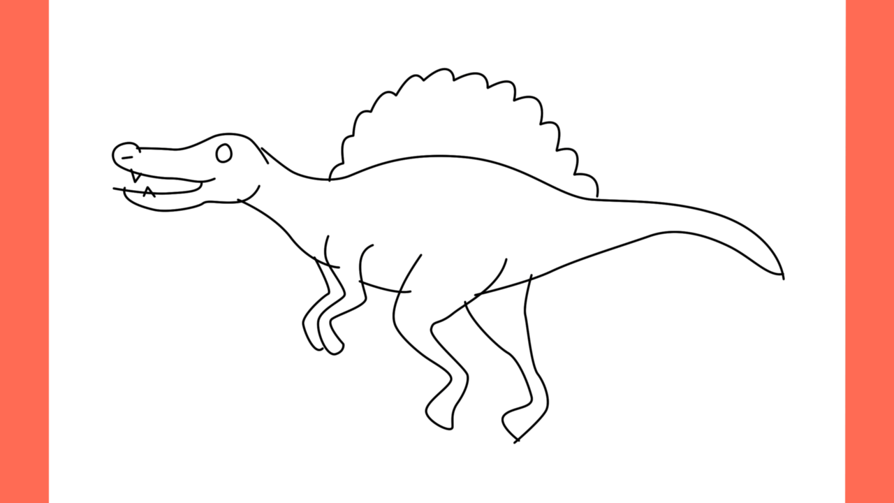 Tutoriel de dessin 134 Comment dessiner un Spinosaurus (8)