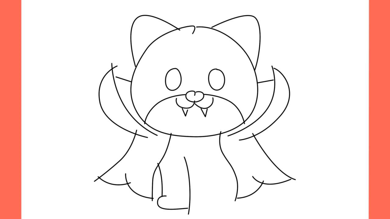 Tutoriel de dessin 141 Comment dessiner un chat maléfique d'Halloween (10)