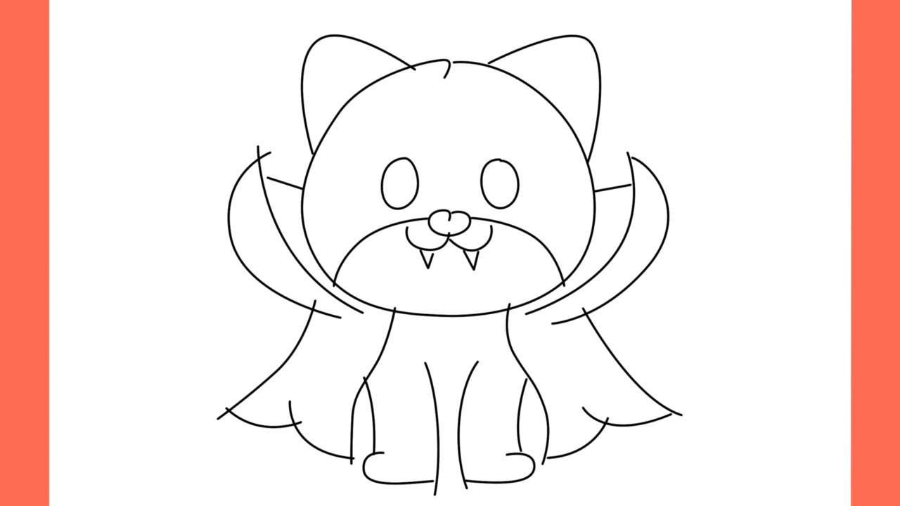 Tutoriel de dessin 141 Comment dessiner un chat maléfique d'Halloween (11)