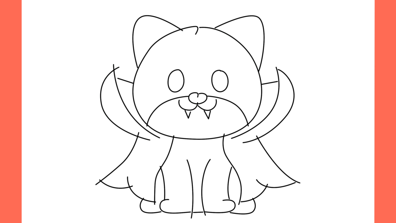 Tutoriel de dessin 141 Comment dessiner un chat maléfique d'Halloween (12)