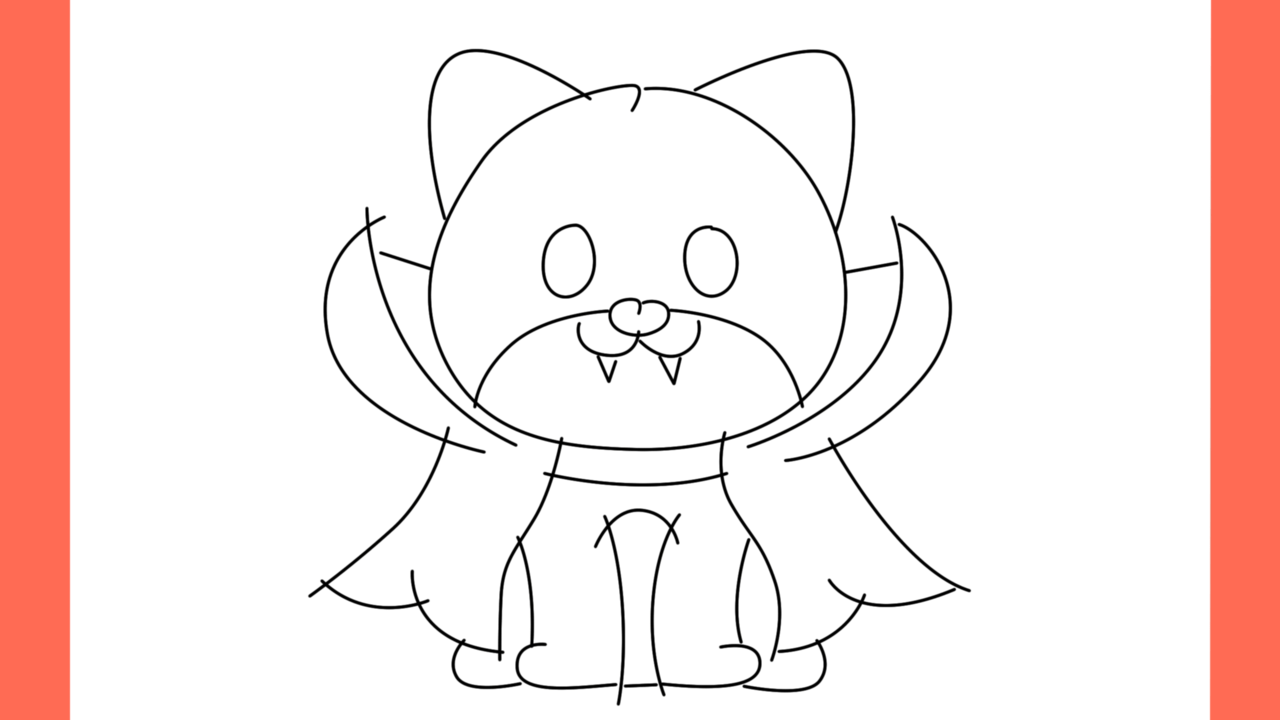Tutoriel de dessin 141 Comment dessiner un chat maléfique d'Halloween (13)