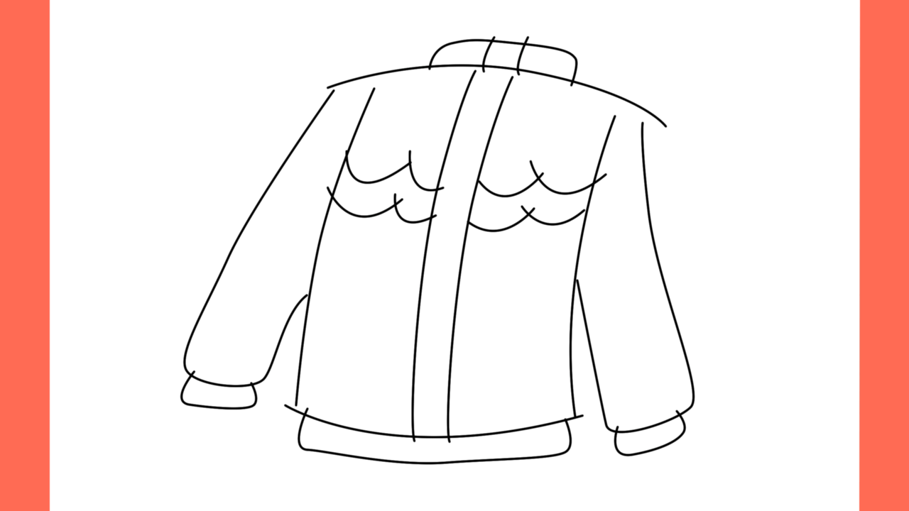 Tutoriel de dessin 147 Comment dessiner une veste d'hiver facile (6)