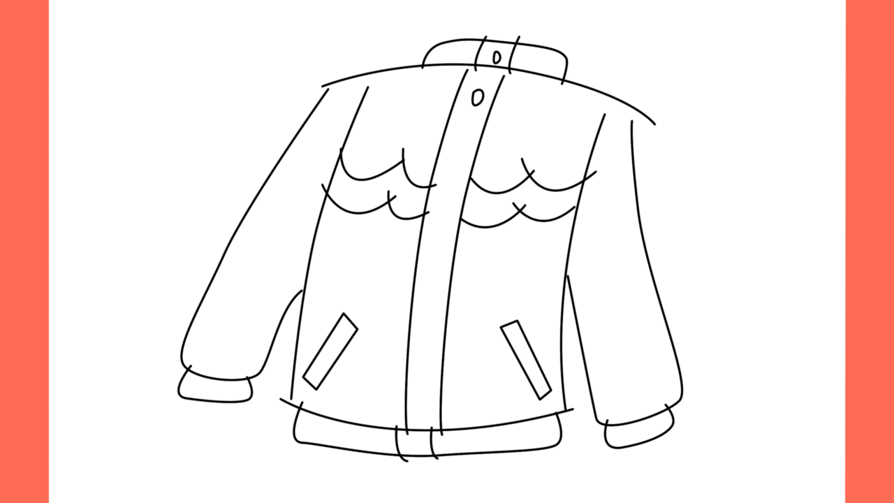 Tutoriel de dessin 147 Comment dessiner une veste d'hiver facile (7)