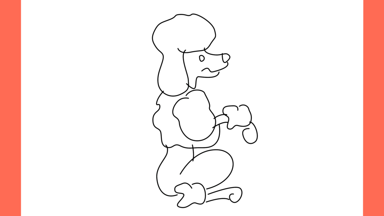 Tutoriel de dessin 159 Comment dessiner un poodle debout (8)