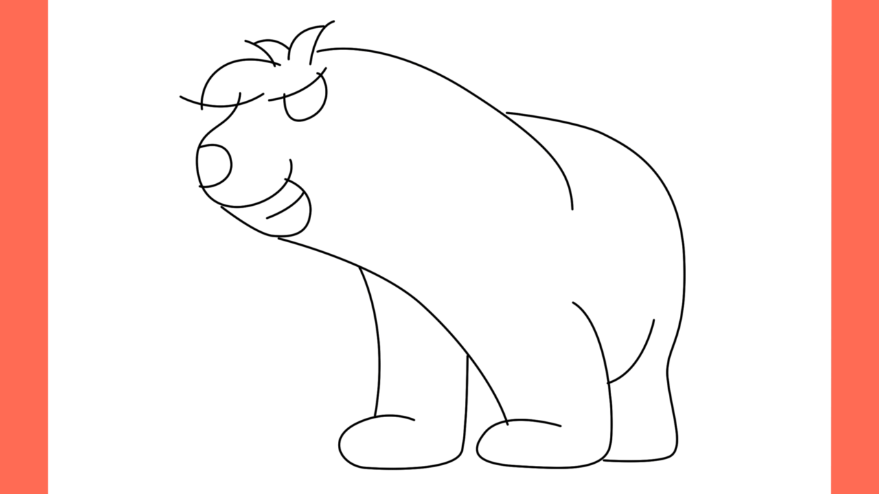 Tutoriel de dessin 160 Comment dessiner un ours polaire en colère (7)