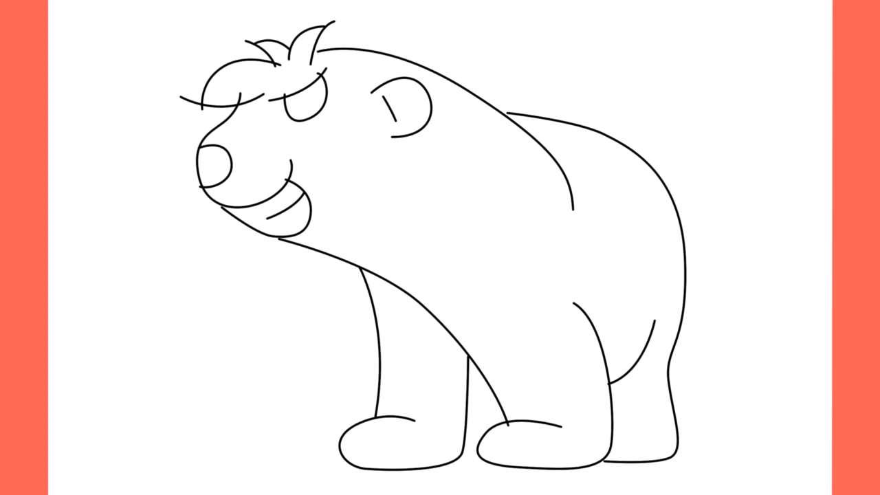 Tutoriel de dessin 160 Comment dessiner un ours polaire en colère (8)