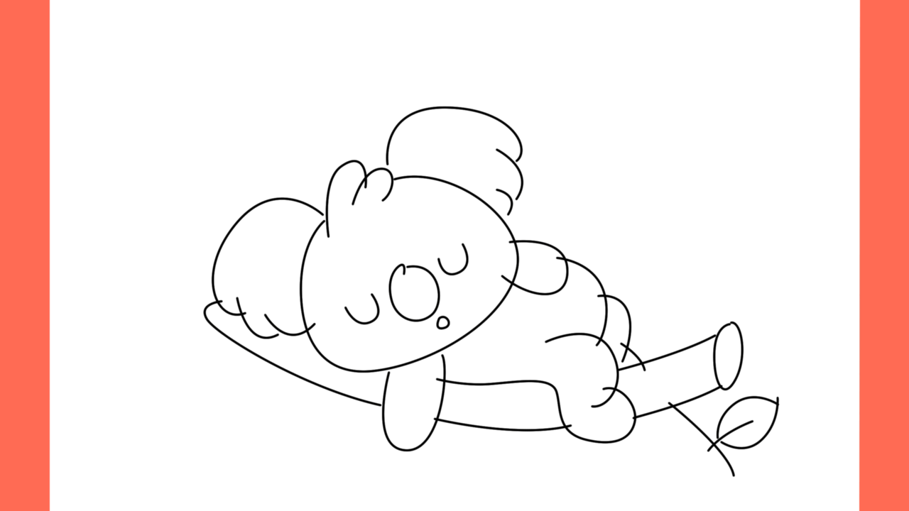 Comment dessiner un koala endormi sur une branche (10)