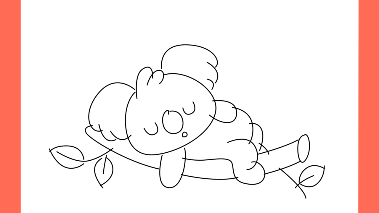 Comment dessiner un koala endormi sur une branche (11)