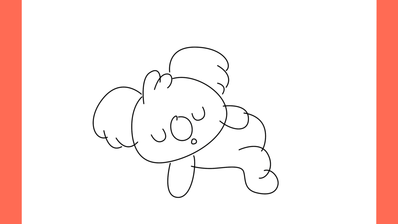 Comment dessiner un koala endormi sur une branche (8)