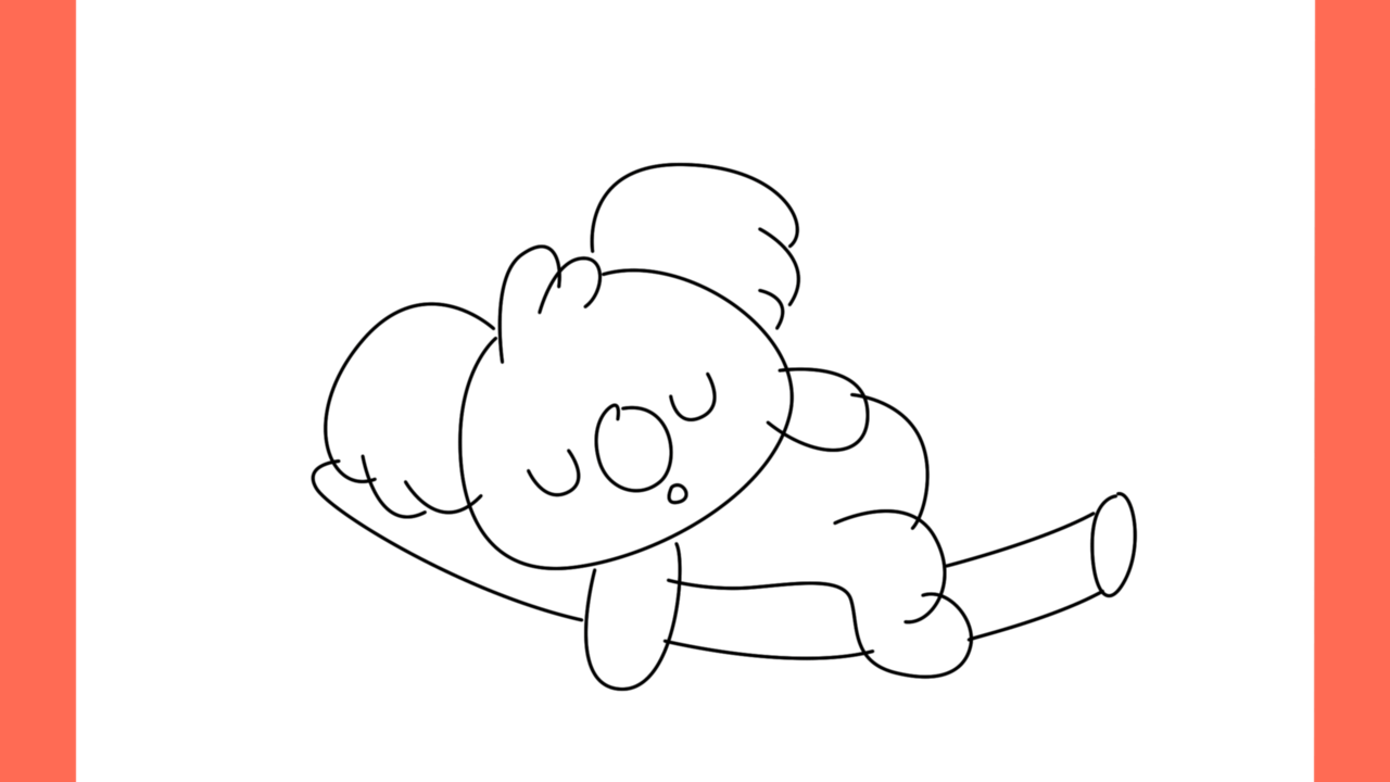 Comment dessiner un koala endormi sur une branche (9)