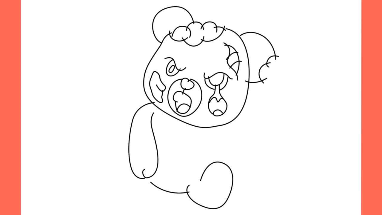 Tutoriel de dessin 176 Comment dessiner un ours en peluche zombie (12)
