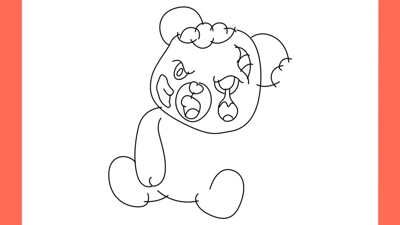 Tutoriel de dessin 176 Comment dessiner un ours en peluche zombie (13)