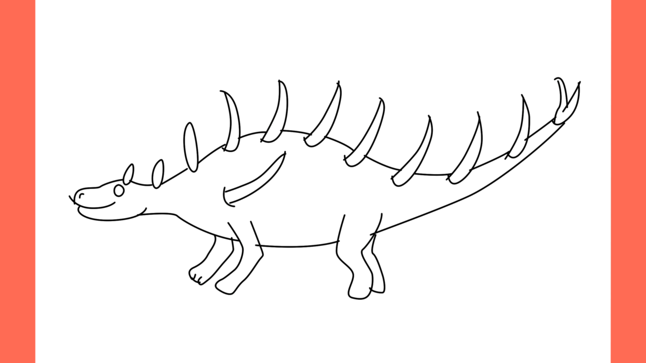 Tutoriel de dessin 179 Comment dessiner un Kentrosaurus (10)
