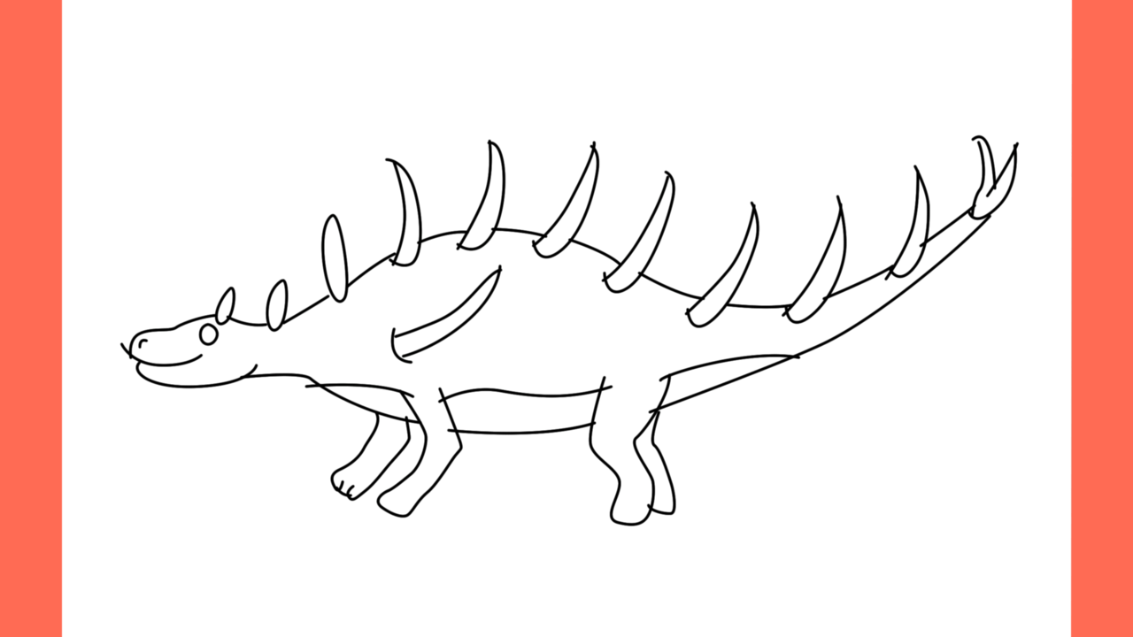 Tutoriel de dessin 179 Comment dessiner un Kentrosaurus (11)
