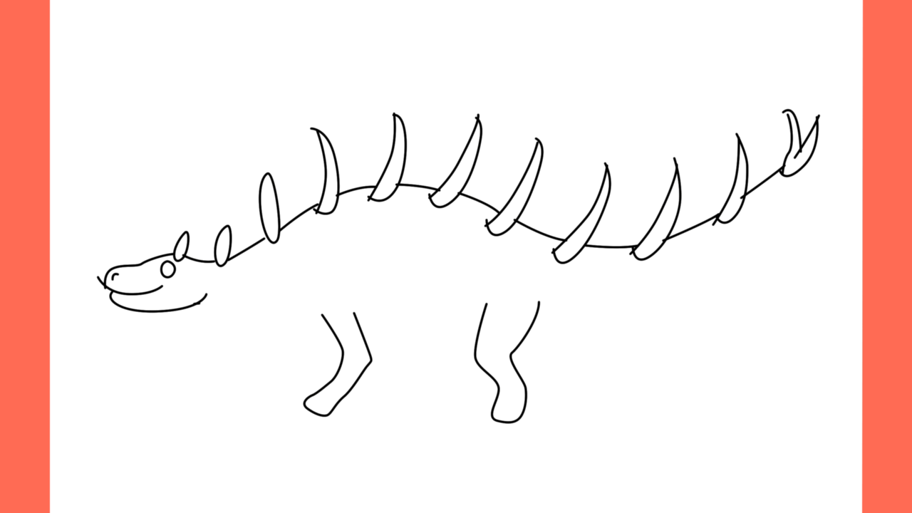 Tutoriel de dessin 179 Comment dessiner un Kentrosaurus (7)