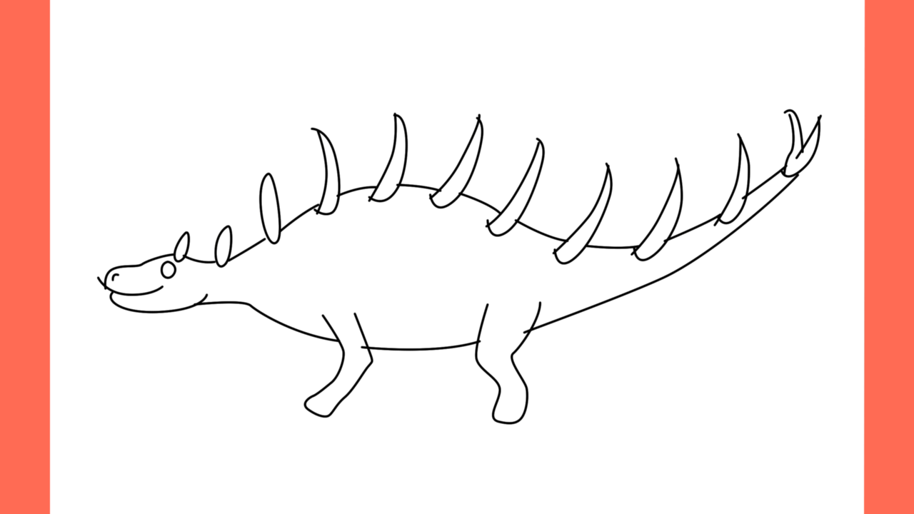 Tutoriel de dessin 179 Comment dessiner un Kentrosaurus (8)