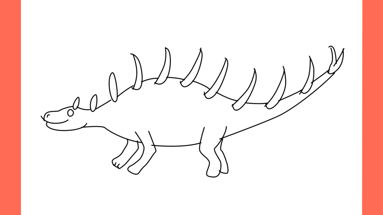 Tutoriel de dessin 179 Comment dessiner un Kentrosaurus (9)