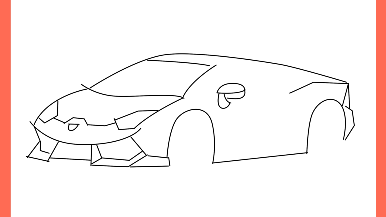 Tutoriel de dessin 186 Comment dessiner une voiture Lamborghini (10)