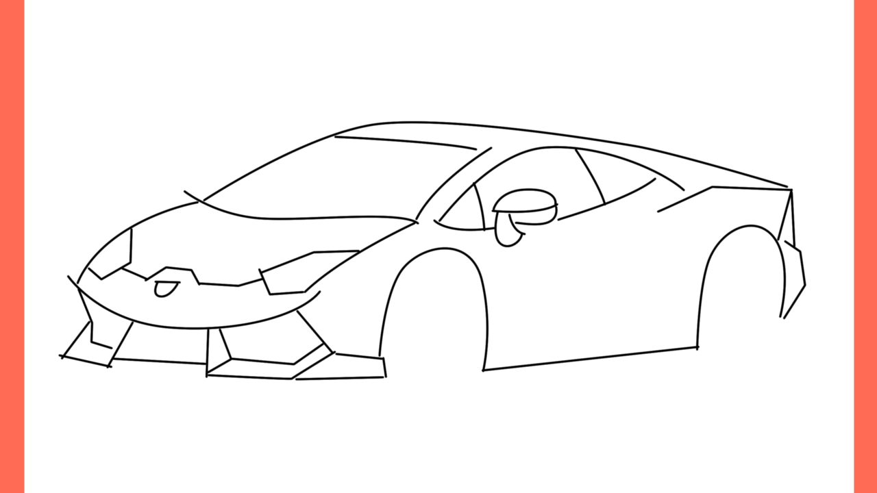 Tutoriel de dessin 186 Comment dessiner une voiture Lamborghini (11)