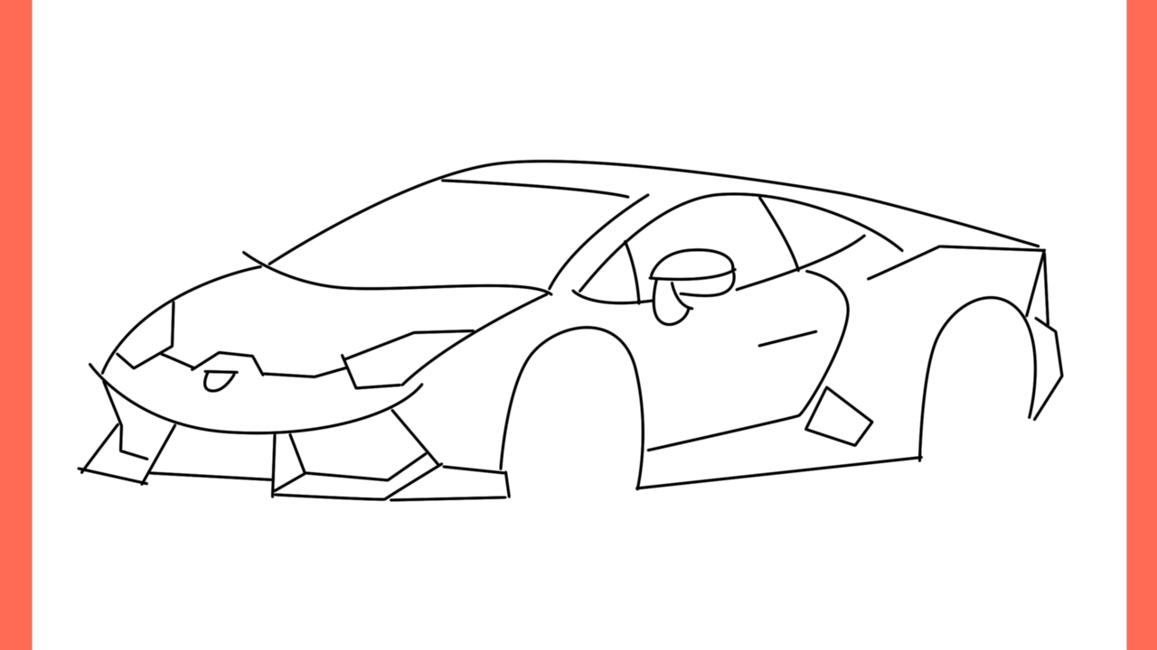 Tutoriel de dessin 186 Comment dessiner une voiture Lamborghini (12)