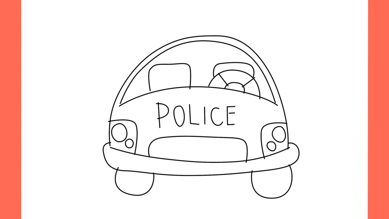 Tutoriel de dessin 187 Comment dessiner une voiture de police vue de face (8)