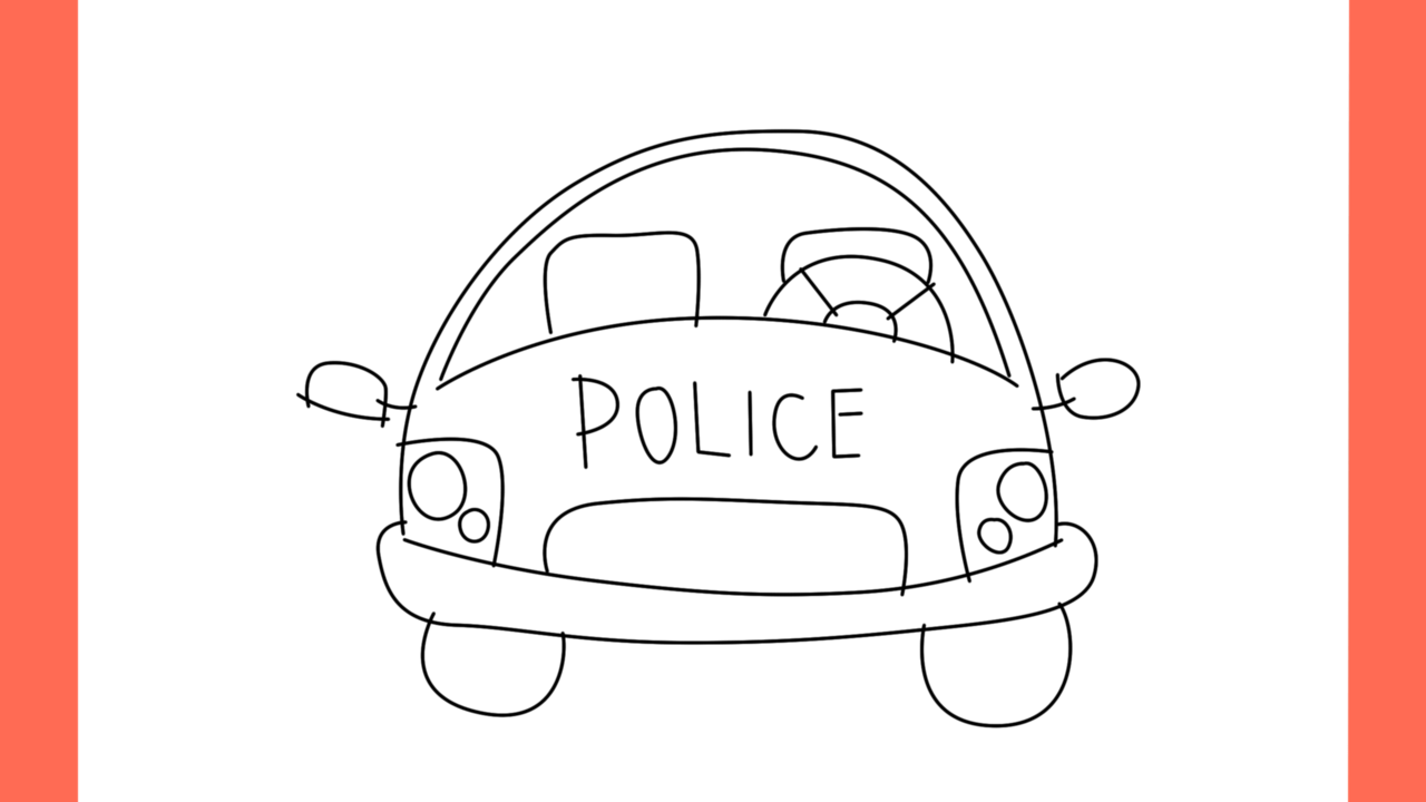 Tutoriel de dessin 187 Comment dessiner une voiture de police vue de face (9)