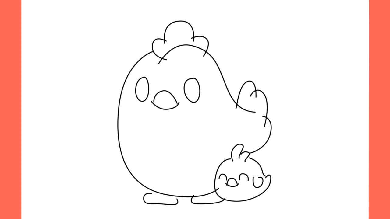 Tutoriel de dessin 191 Comment dessiner une poule avec ses poussins (9)