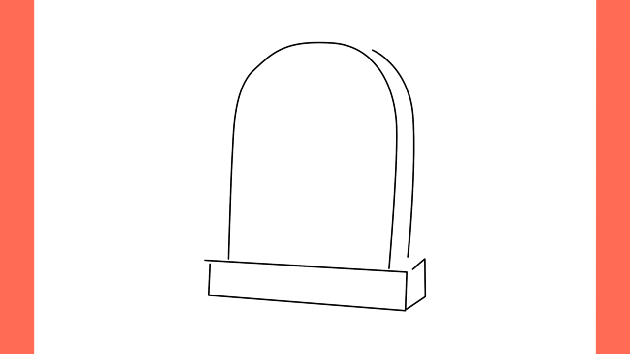 Tutoriel de dessin 193 Comment dessiner une pierre tombale effrayante pour Halloween (3)