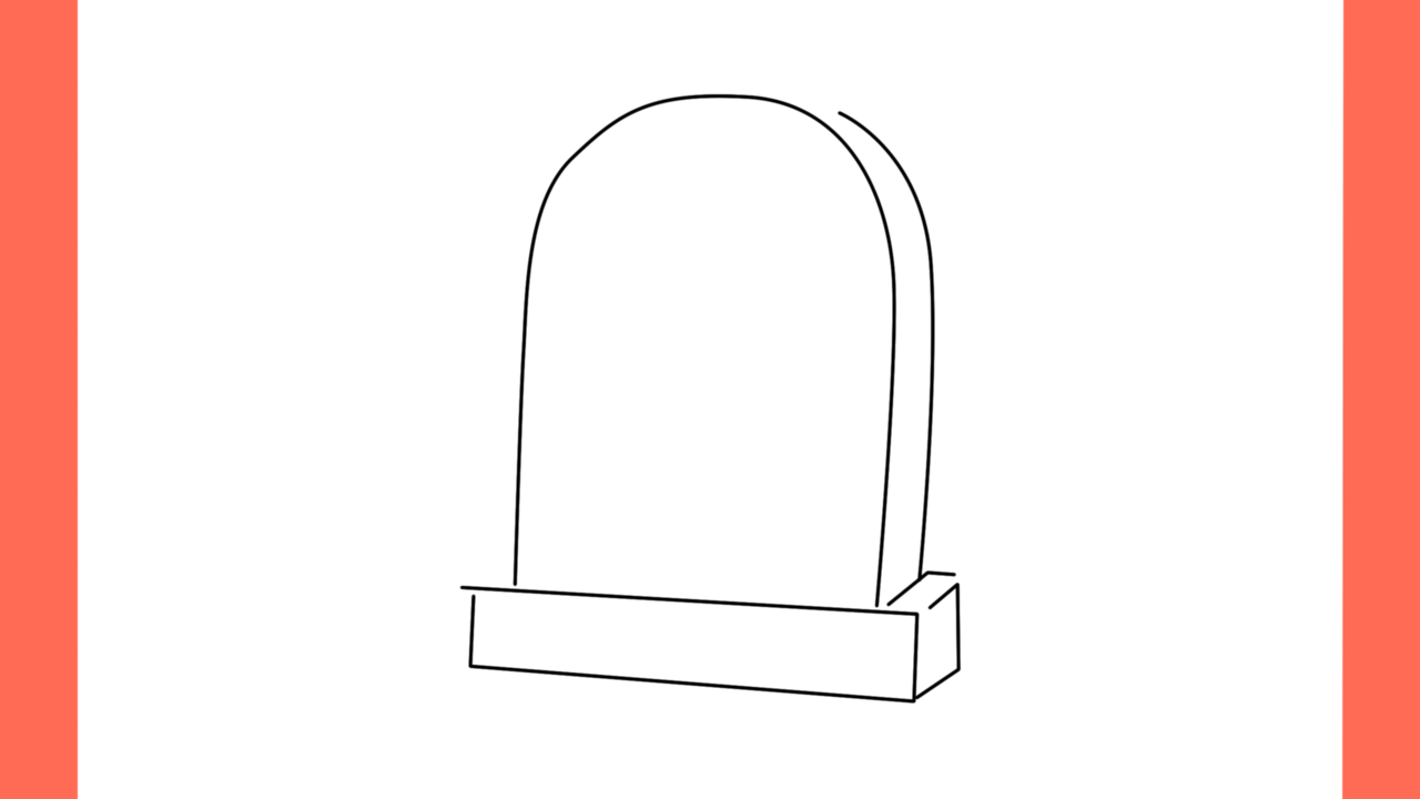 Tutoriel de dessin 193 Comment dessiner une pierre tombale effrayante pour Halloween (4)