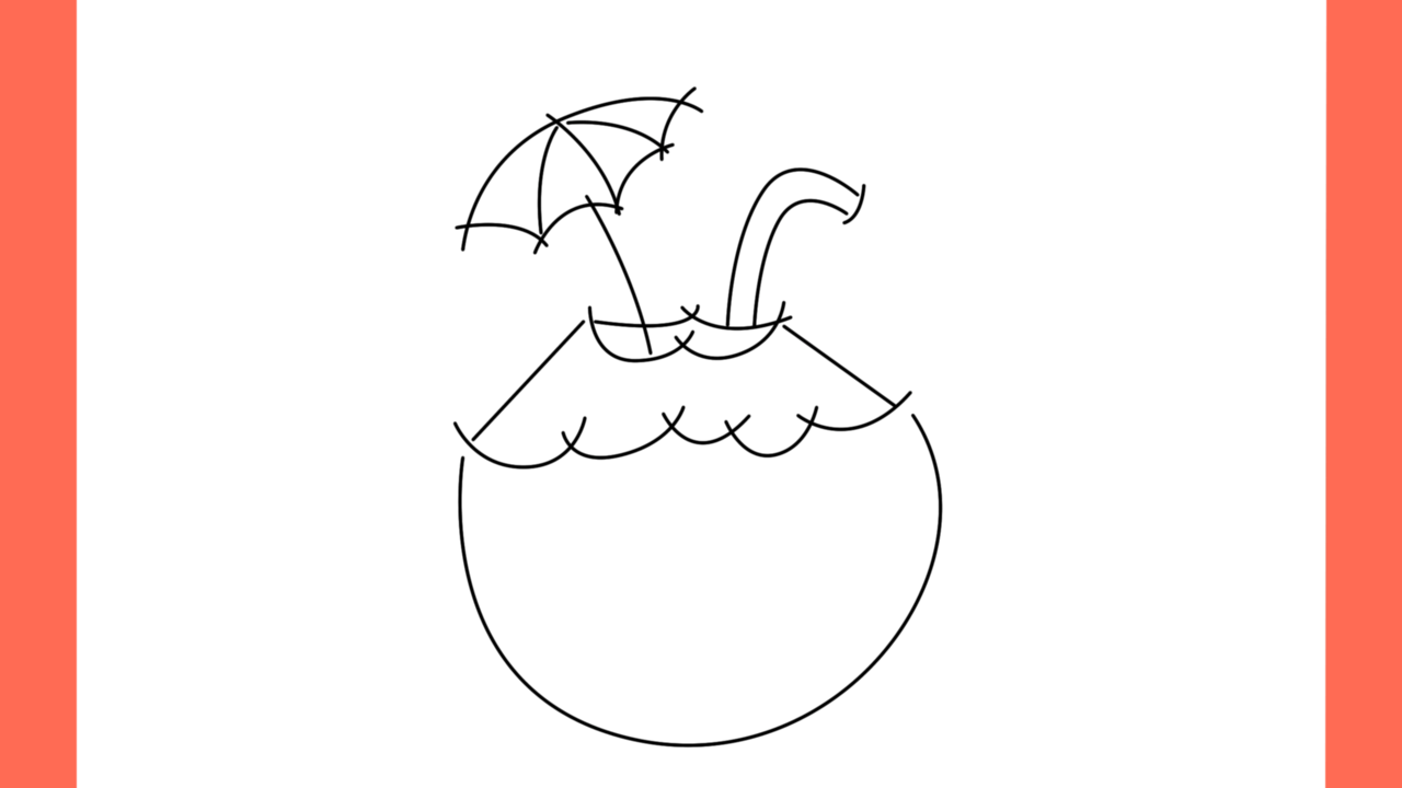 Tutoriel de dessin 194 Comment dessiner une noix de coco (7)