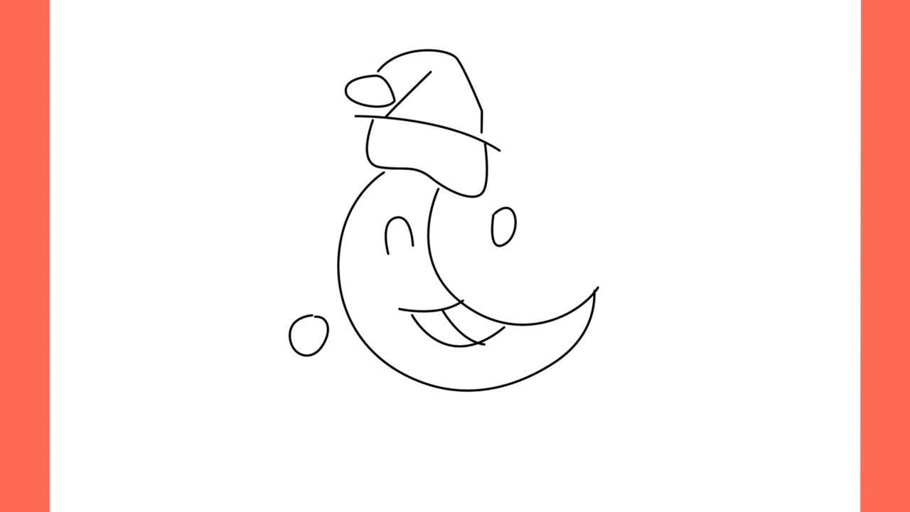 Tutoriel de dessin 196 Comment dessiner une lune qui court (5)