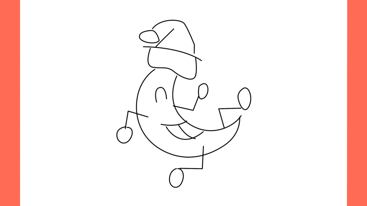 Tutoriel de dessin 196 Comment dessiner une lune qui court (7)