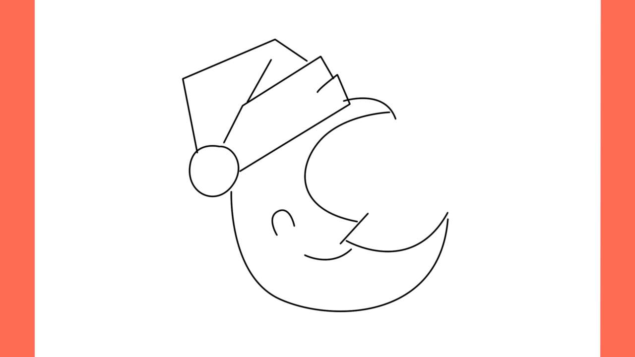 Tutoriel de dessin 198 Comment dessiner une lune endormie (6)
